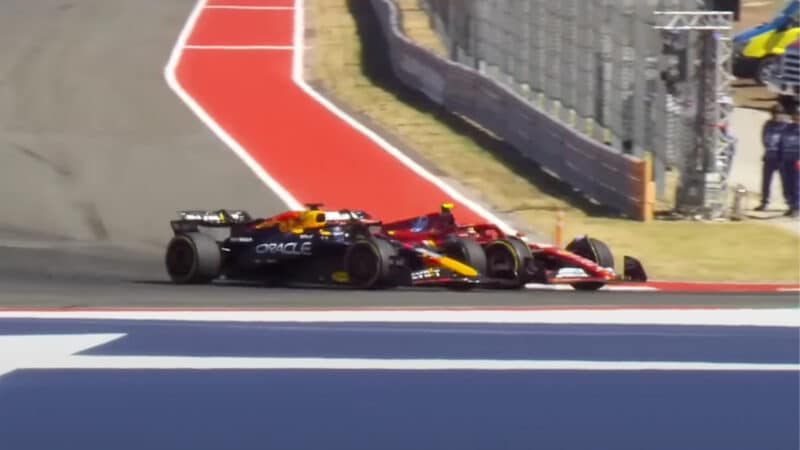 Carlos Sainz Max Verstappen Turn 12 COTA