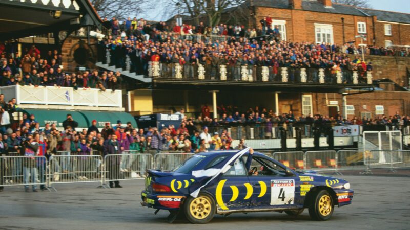 Saltire at Chester in 1995 Colin McRae Subaru Impreza