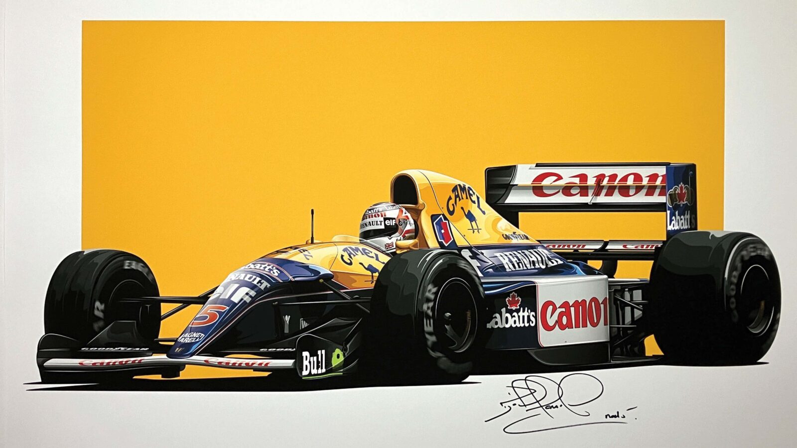 nigel mansell-signed williams FW14B by Oliver Maclean