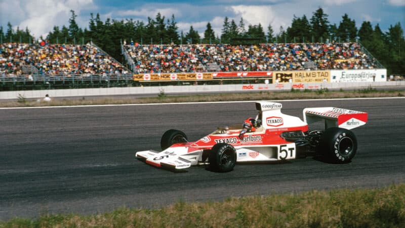 Emerson Fittipaldi, 1974 Swedish GP; a fourth-place on the day kept him at the top of the Formula 1 drivers’ standings