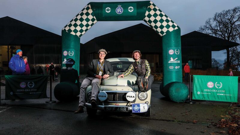 Dan Willan and Niall Frost at RAC Rally Volvo PV544