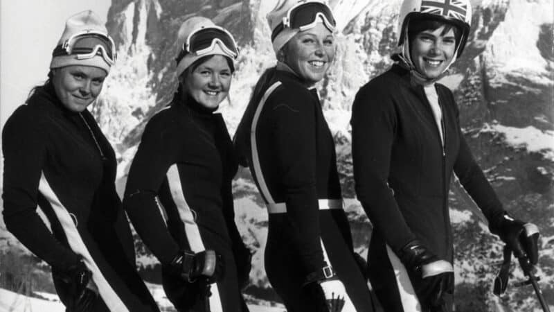 Valentina Iliffe, Carol Blackwood, Gina Hathorn and Galica, 1972 Winter Olympics