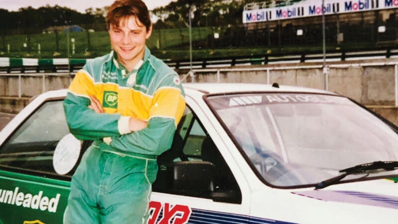 Simon with Brands race school XR2 Fiesta, 1992. He was an instructor at the track for 20 years