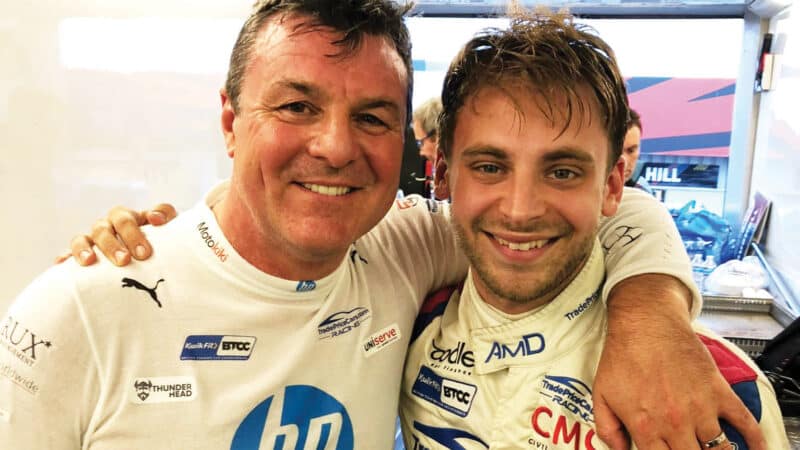 Jake with team-mate Mark Blundell, a key figure in his rise