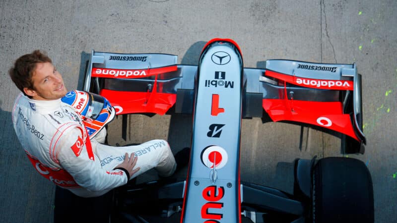 Jenson Button with McLaren F1 car at 2010 preseason test