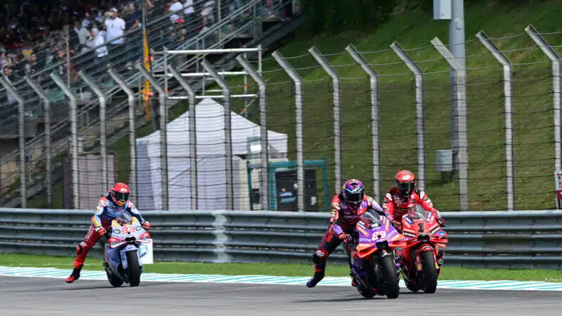 Jorge Martin and Pecco Bagnaia battle for the lead of 2024 MotoGP Sepang GP