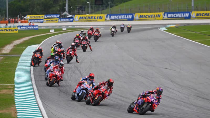 Jorge Martin leads Pecco Bagnaia in 2024 MotoGP Malaysian Grand Prix