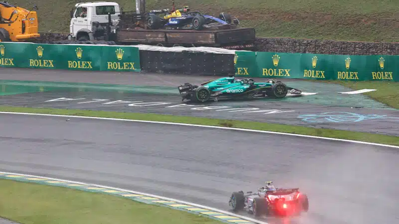 Lance Stroll crashes out of qualifying for the 2024 F1 Brazilian Grand Prix