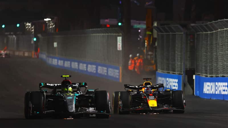 Lewis Hamilton Mercedes Max Verstappen Red Bull 2024 Las Vegas GP