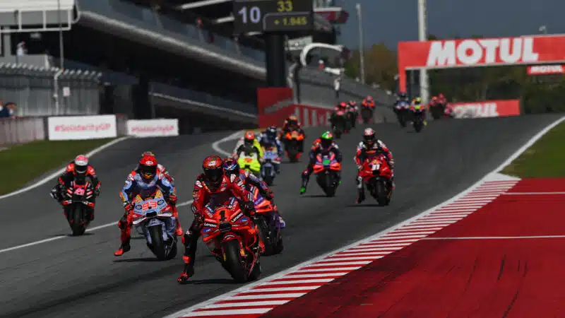 Pecco Bagnaia leads at start of 2024 MotoGP solidarity Grand Prix at Barcelona