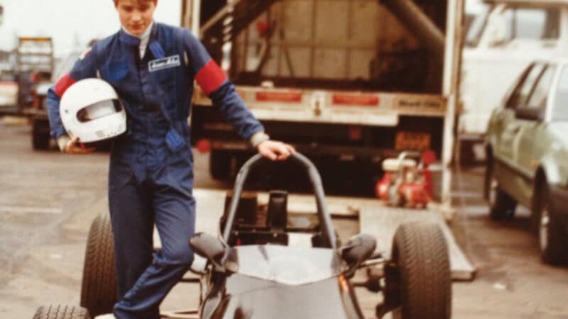 Simon on Formula Ford debut with Van Diemen RF82, November 1985