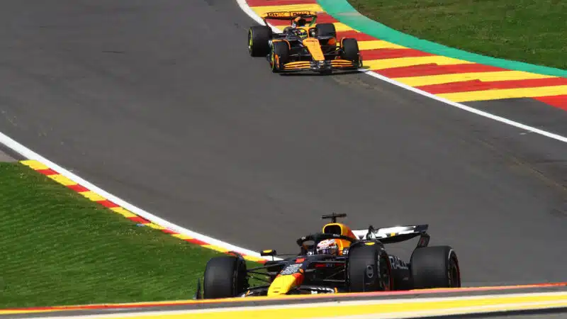 Max Verstappen leads LANDO NORRIS at Spa