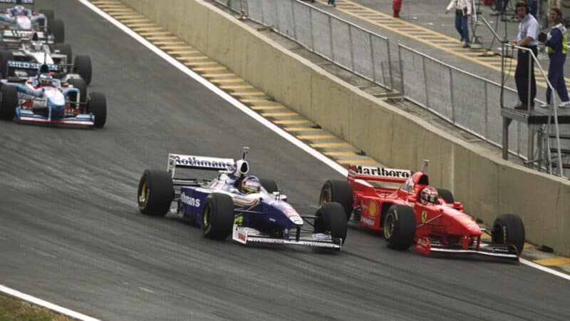 Villeneuve passing Schumacher’s