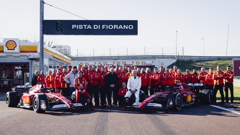 Carlos Sainz Jr and Sr at Ferrari F1 Fiorano test