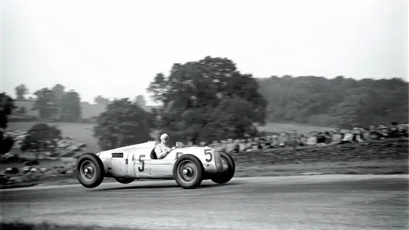 Donington in 1937, Auto Union’s Bernd Rosemeyer