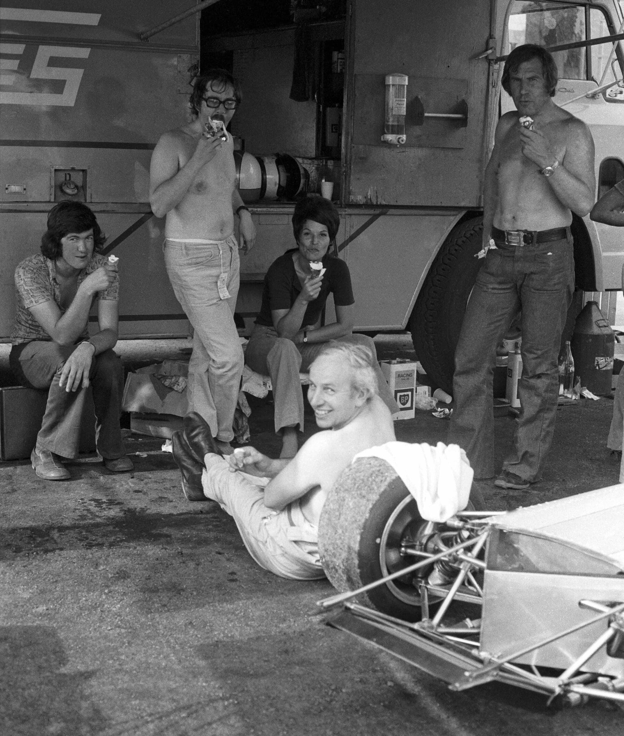 Ice creams with John Surtees and team at Imola.