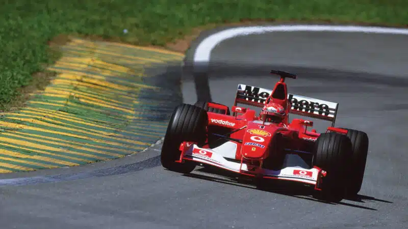 Schumacher at the F2002’s debut, Brazil, 2002