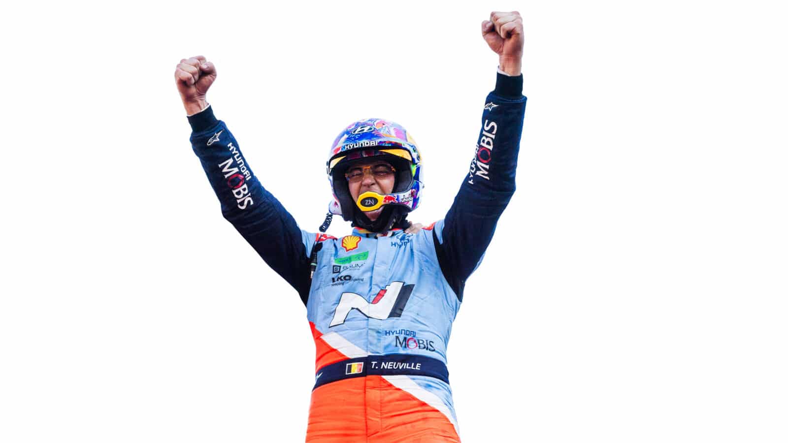 Thierry Neuville cheering