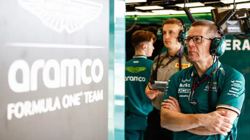 Andy Cowell in Aston Martin garage