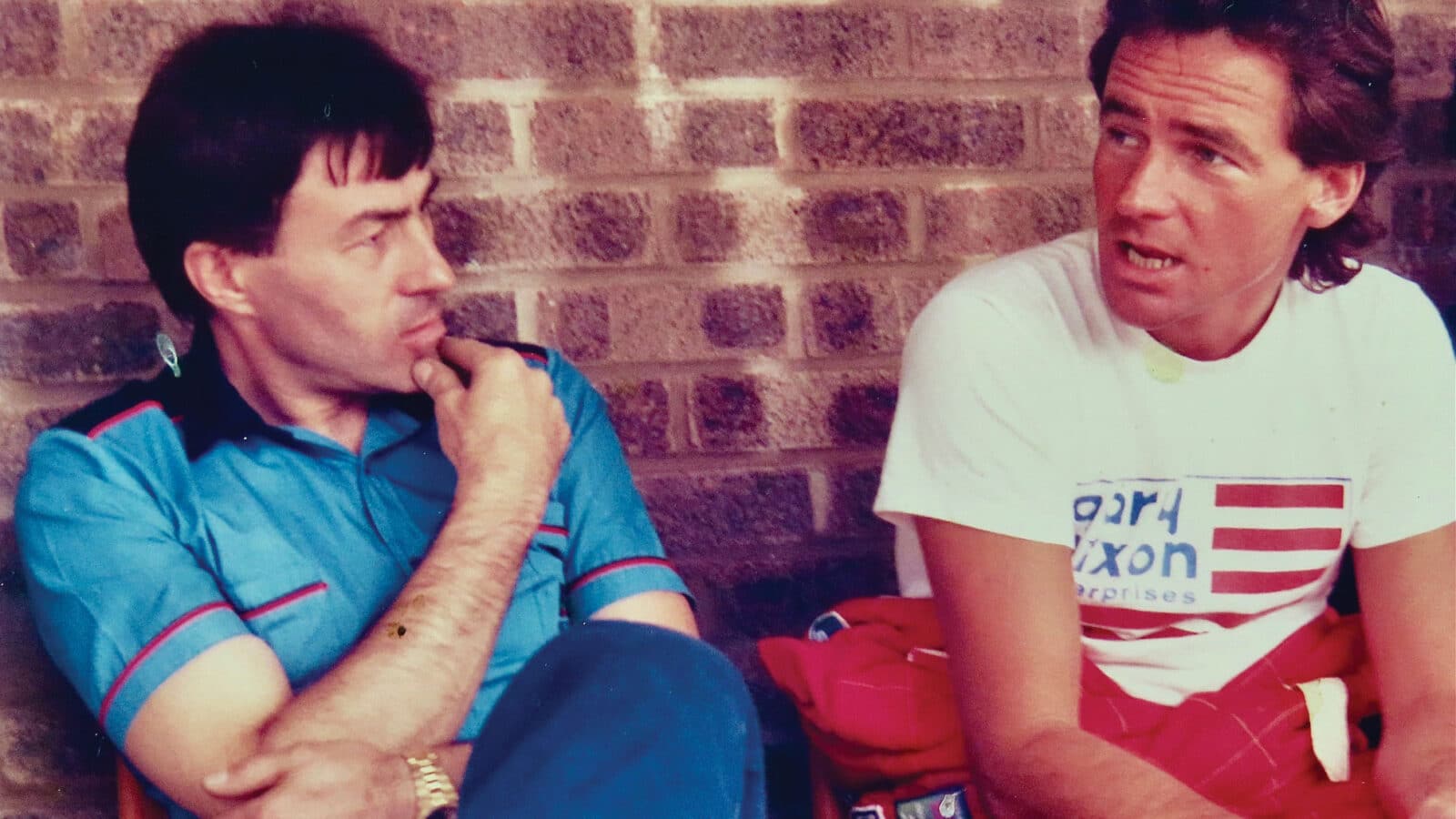 David Brodie and Barry Sheene at Donington