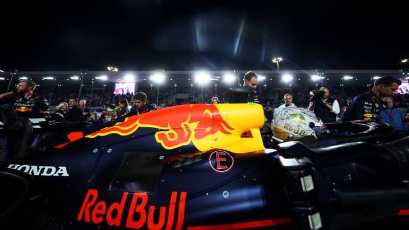 Honda badge on Red Bull F1 car engine cover at 2024 Qatar Grand Prix