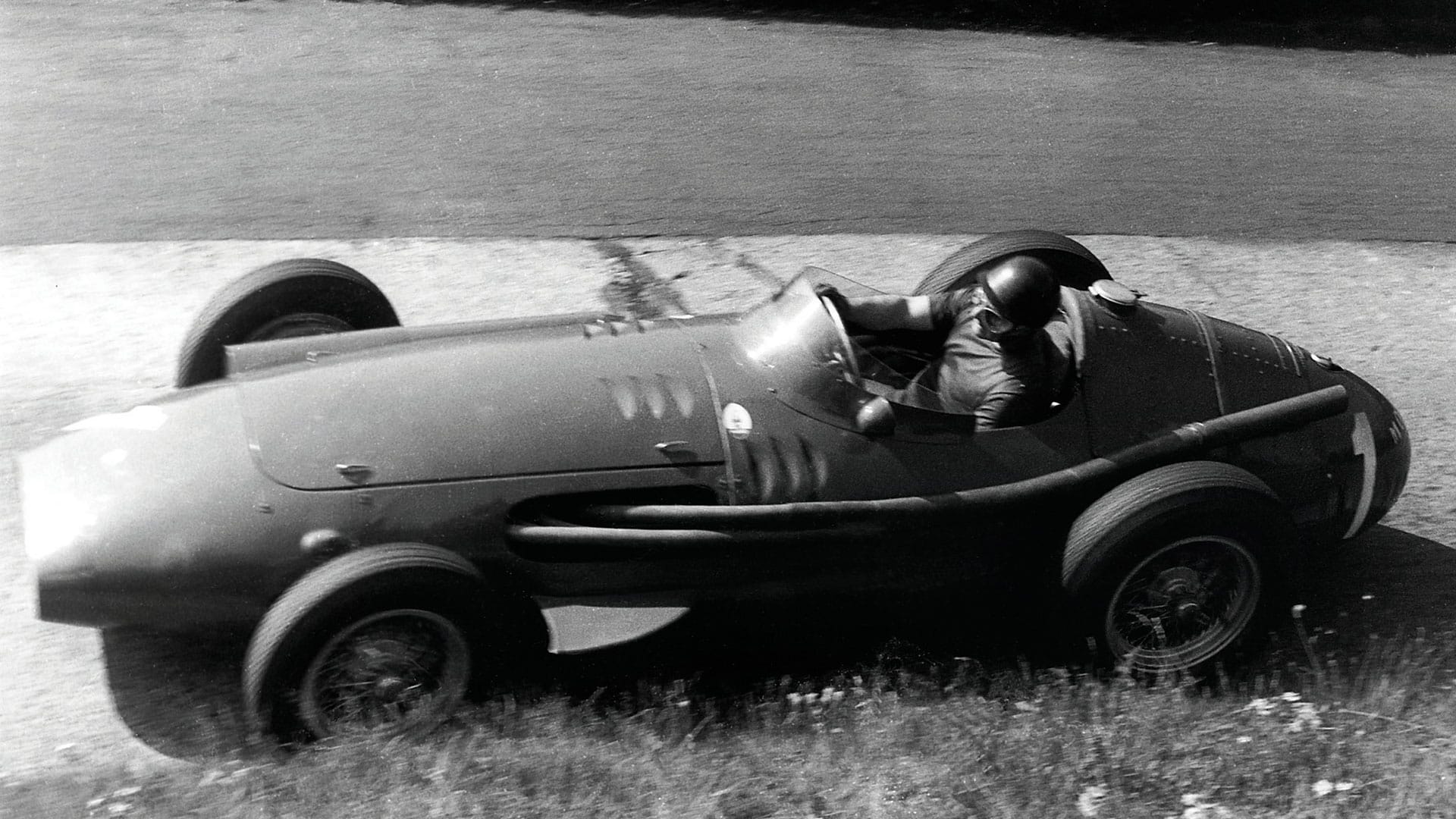 Juan Manuel Fangio behind the weel