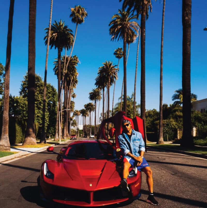 Lewis Hamilton with his LaFerrari