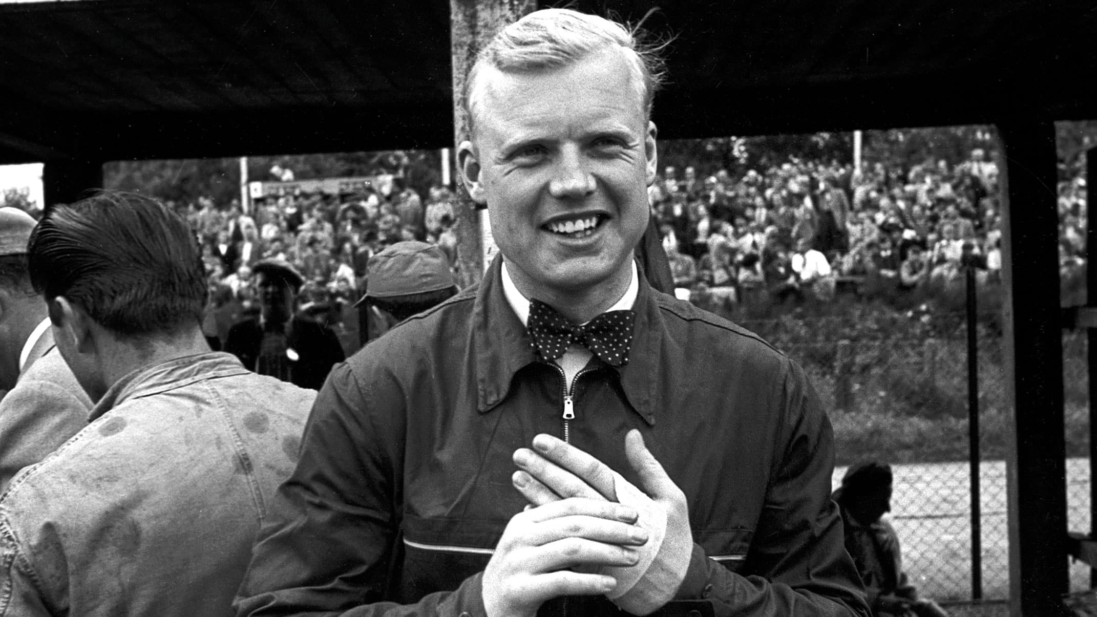 Mike Hawthorn smile for camera