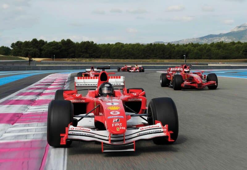 Owners of Ferrari F1 cars test the cars