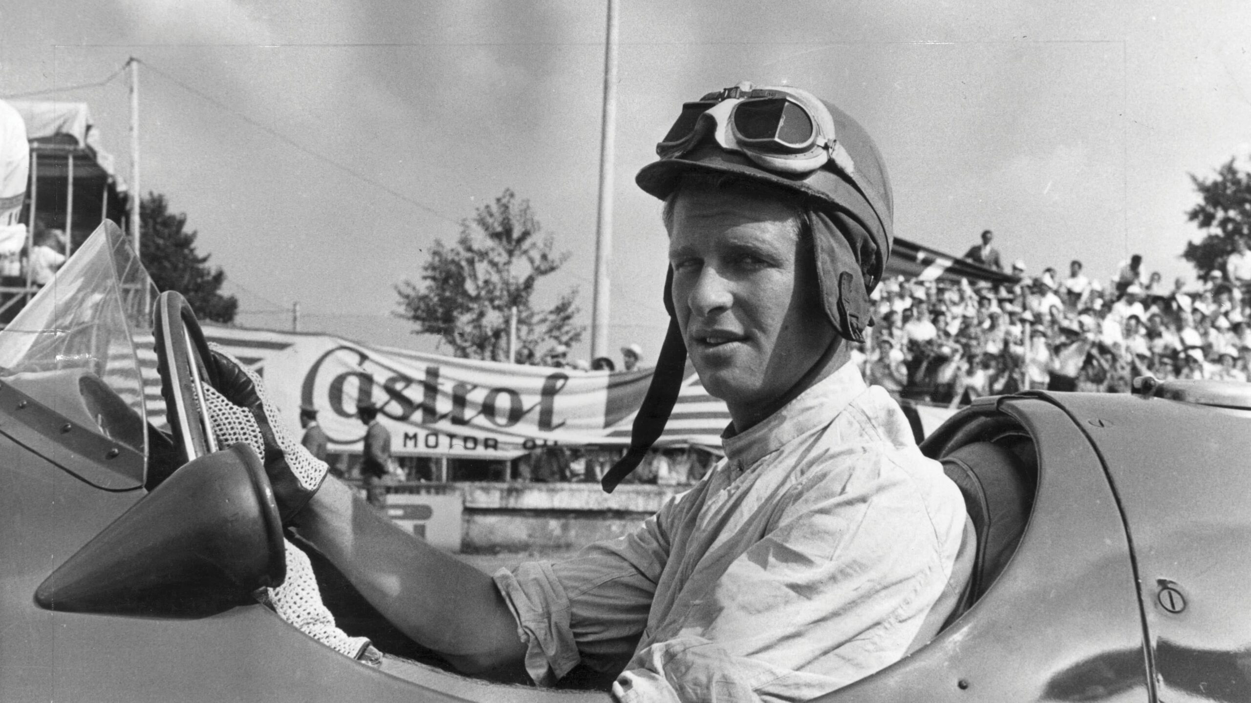 Peter Collins behind the wheel