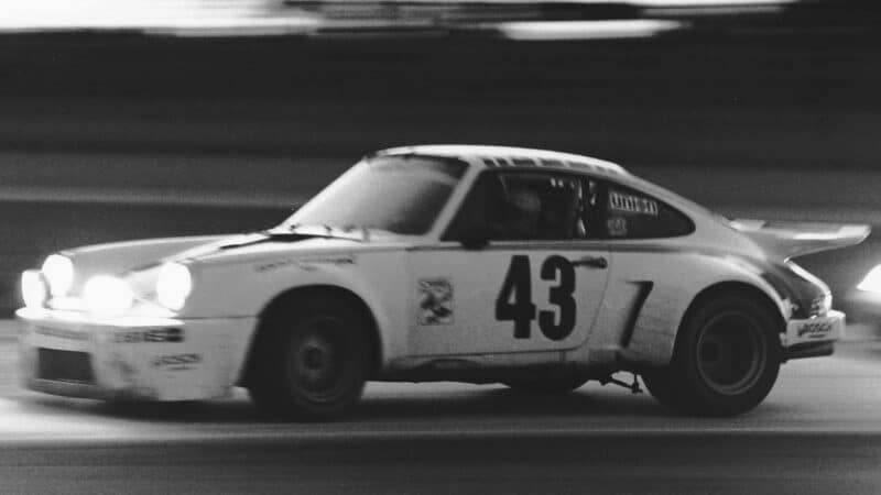 Porsche 911 of Hurley Haywood and John Graves and Dave Helmick in the 1977 Daytona 24 Hours