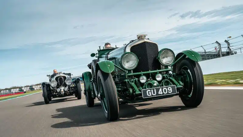 Bentley Speed Six and Bentley Blower at Silverstone track 02