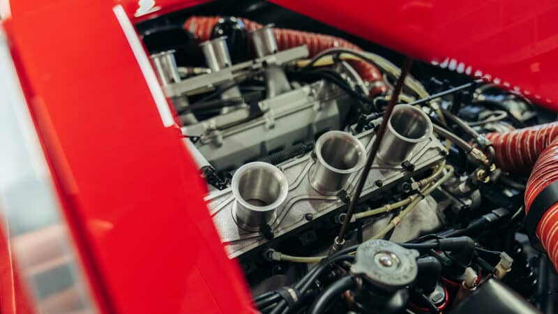 Close up of Ferrari Dino 206S engine