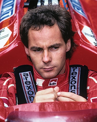 Gerhard Berger in Ferrari cockpit