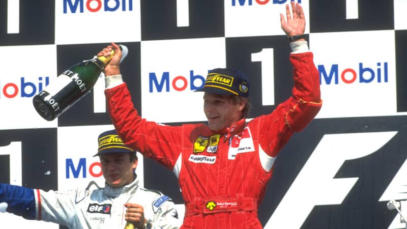 Gerhard Berger on 1994 F1 German Grand Prix podium