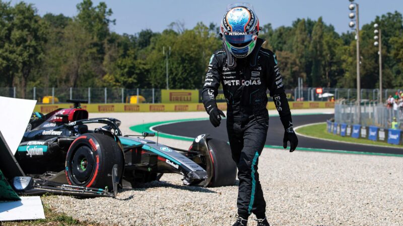 Kimi Antonelli crash at Mercedes Monza