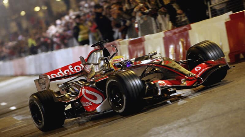 Lewis Hamilton in McLaren F1 car at 2007 Valencia launch