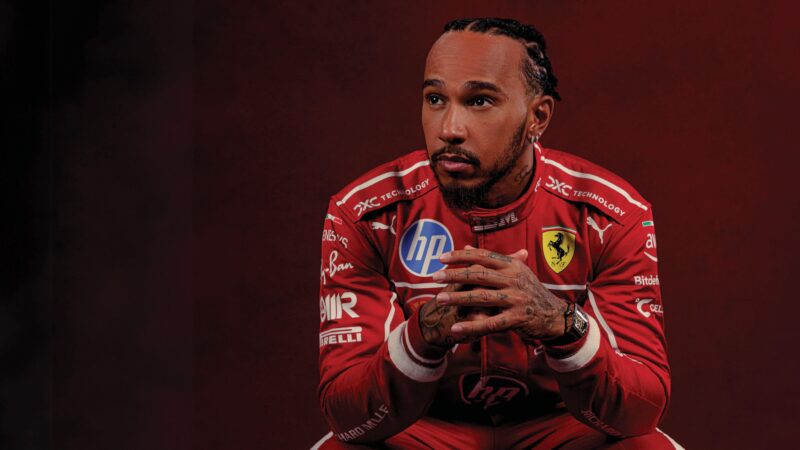 Lewis Hamilton’s in Ferrari gear