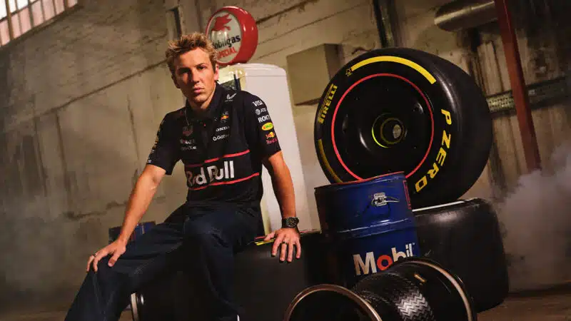 Liam Lawson in red Bull F1 photoshoot ahead of 2025 season