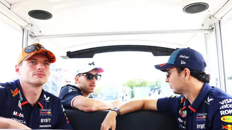 Max Verstappen with Sergio Perez and Pierre Gasly at the 2024 f1 Hungarian Grand Prix