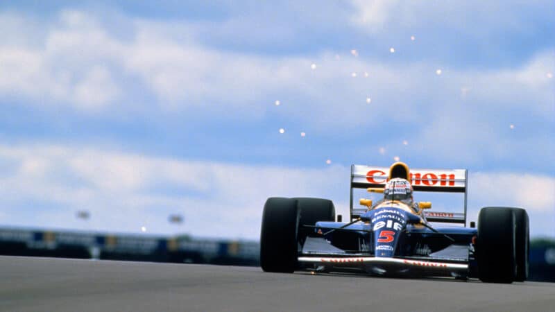 Nigel Mansell in Williams during 1992 F1 British Grand Prix