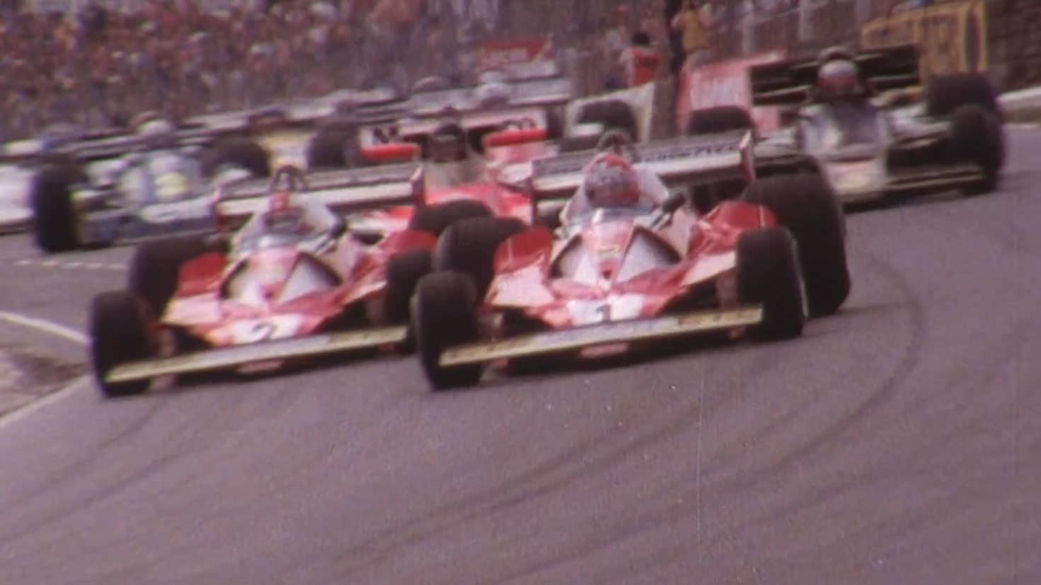 Old footage of F1 cars on track