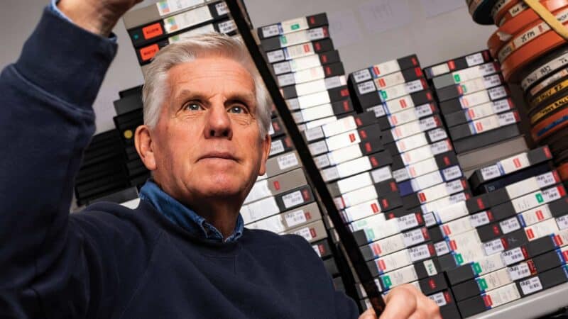 Steve Rider’s looking at old tape