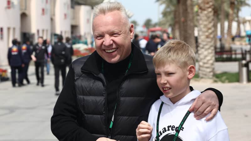 Dmitry Mazepin with son Stepan in F1 paddock at 2025 preseason testing