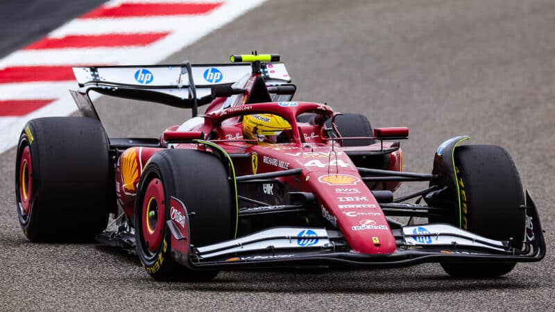 Ferrari of Lewis Hamilton in 2025 F1 preseason testing