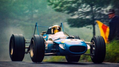 16. 1968 German GP: Jackie Stewart wins by 4min after virtuoso drive