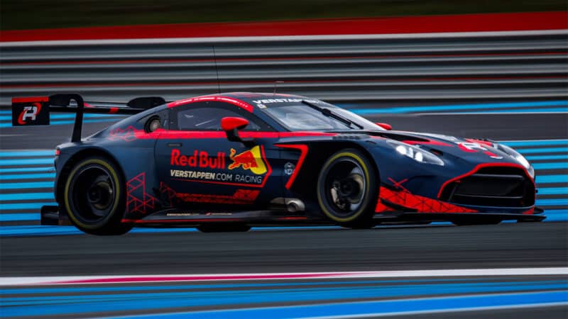 Max Verstappen testing Aston Martin Vantage GT3 at Paul Ricard