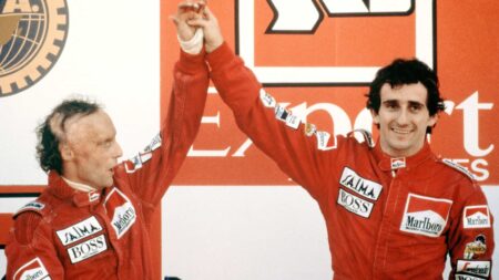 46. 1984 Portuguese GP: Lauda claims title by half a point from Prost