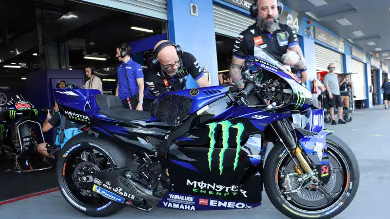 Yamaha YZR-M1 in MotoGP pitlane at 2025 Thai GP