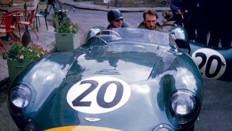 Tony Brooks and Noël Cunningham-Reid’s Aston Martin DBR1 hits the road in 1957